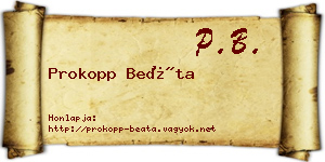 Prokopp Beáta névjegykártya