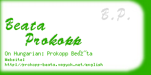 beata prokopp business card